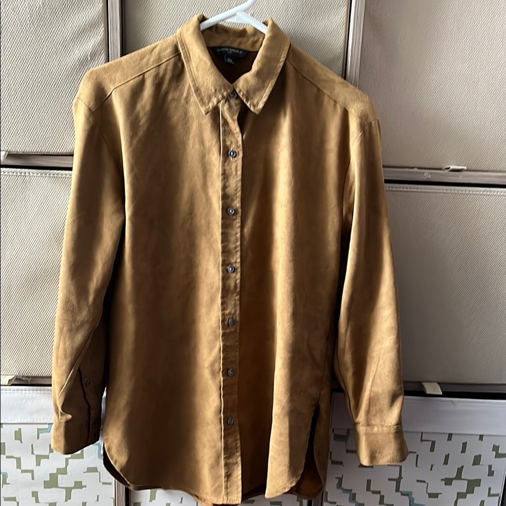 Banana Republic Tan Suede-Like Casual Shirt